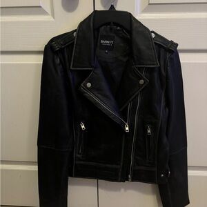 Barneys New York Women's Black Leather Jacket